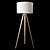 Forma Floor Lamp: White Wooden Legs 3D model small image 1