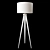 Forma Floor Lamp: White Wooden Legs 3D model small image 2