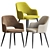 Elegant Velvet Armrests for William Chair 3D model small image 1