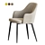 Elegant Velvet Armrests for William Chair 3D model small image 4
