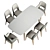 Convertible Dining Table with Play Chair 3D model small image 4