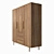 Bruni Blacki 3-Door Wardrobe - 179x195x55 cm 3D model small image 2