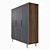 Bruni Blacki 3-Door Wardrobe - 179x195x55 cm 3D model small image 3