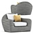 Rush Lounge Chair: Elegant Comfort in Every Angle 3D model small image 1