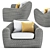 Rush Lounge Chair: Elegant Comfort in Every Angle 3D model small image 2