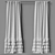 Elegant Ruffle Bottom Curtain Panel 3D model small image 1