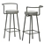 Sleek & Stylish Block-Ba Barstool 3D model small image 3