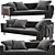Contemporary Indivi 3-Seater Sofa 3D model small image 2
