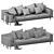 Meridiani TIMOTHY KUOIO 3-Seater Sofa: Modern Elegance for Your Home. 3D model small image 3