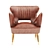 Sleek Leather Loveseat 3D model small image 2