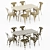 Elegant Timber Franco Chair & Lily Dining Table 3D model small image 3