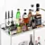 Elegant Liquor Cart with Whiskey Glass & Components 3D model small image 2