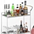 Elegant Liquor Cart with Whiskey Glass & Components 3D model small image 4