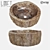 Rustic Fossil Wood Sink 3D model small image 1