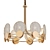 Modern Brass Chandelier with Marbled Shades 3D model small image 1