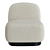 Elsie Cream White Armchair: Sleek Comfort for Your Home 3D model small image 2