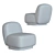 Elsie Cream White Armchair: Sleek Comfort for Your Home 3D model small image 8