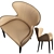 Elegant Elektra Dining Chair by Borzalino 3D model small image 3