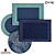 Navy Area Rugs Set for Chic Spaces 3D model small image 1
