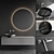 Eccentrico Vanity Set: Wood, Marble, Integrated Lighting 3D model small image 1