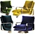 Rare Milo Baughman Swivel Lounge Chairs 3D model small image 3