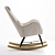 Cozy Sherst Beige Rocking Chair 3D model small image 3