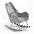 Cozy Sherst Beige Rocking Chair 3D model small image 5