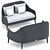 Sleek and Stylish Katachi Sofa 3D model small image 4