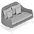 Sleek and Stylish Katachi Sofa 3D model small image 5