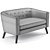 Mid-Century Modern Bridie Loveseat 3D model small image 5