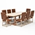 Modern Dining Table Set 3D model small image 1