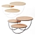 Contemporary Trio Low Wood Coffee Table 3D model small image 1