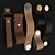 Crafted Leather Handles: Upgrade Your Furniture 3D model small image 3