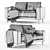 Modern Grey JYSK Egense Sofa 3D model small image 4