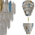 Elegant Glass Petal Chandelier 3D model small image 3