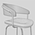 Sleek Steel Bar Stool 3D model small image 2