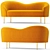 Ritz Velvet Loveseat: Elegant and Versatile 3D model small image 1