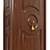 Solid Wood Wardrobe with Glass and Metal Accents 3D model small image 2