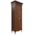 Solid Wood Wardrobe with Glass and Metal Accents 3D model small image 3