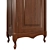 Solid Wood Wardrobe with Glass and Metal Accents 3D model small image 4