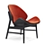 Modern Orange Lounge Chair | Vintage Design 3D model small image 1