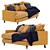 Elegant Joules Velvet Sofa 3D model small image 2