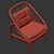 Modern Teak Lounge Chair 3D model small image 4