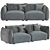 Elegant Dion 3 Seater Sofa 3D model small image 1