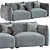 Elegant Dion 3 Seater Sofa 3D model small image 5