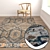 Luxury Textured Carpets Set 3D model small image 5