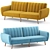 Brittany Sofa Futon: Stylish and Versatile 3D model small image 3