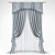 Elegant Poly-Blend Curtains 3D model small image 1