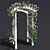 Garden Arch №3 with Climbing Roses - White  Elegant Garden Arch with Climbing Roses 3D model small image 2