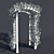 Garden Arch №3 with Climbing Roses - White  Elegant Garden Arch with Climbing Roses 3D model small image 5